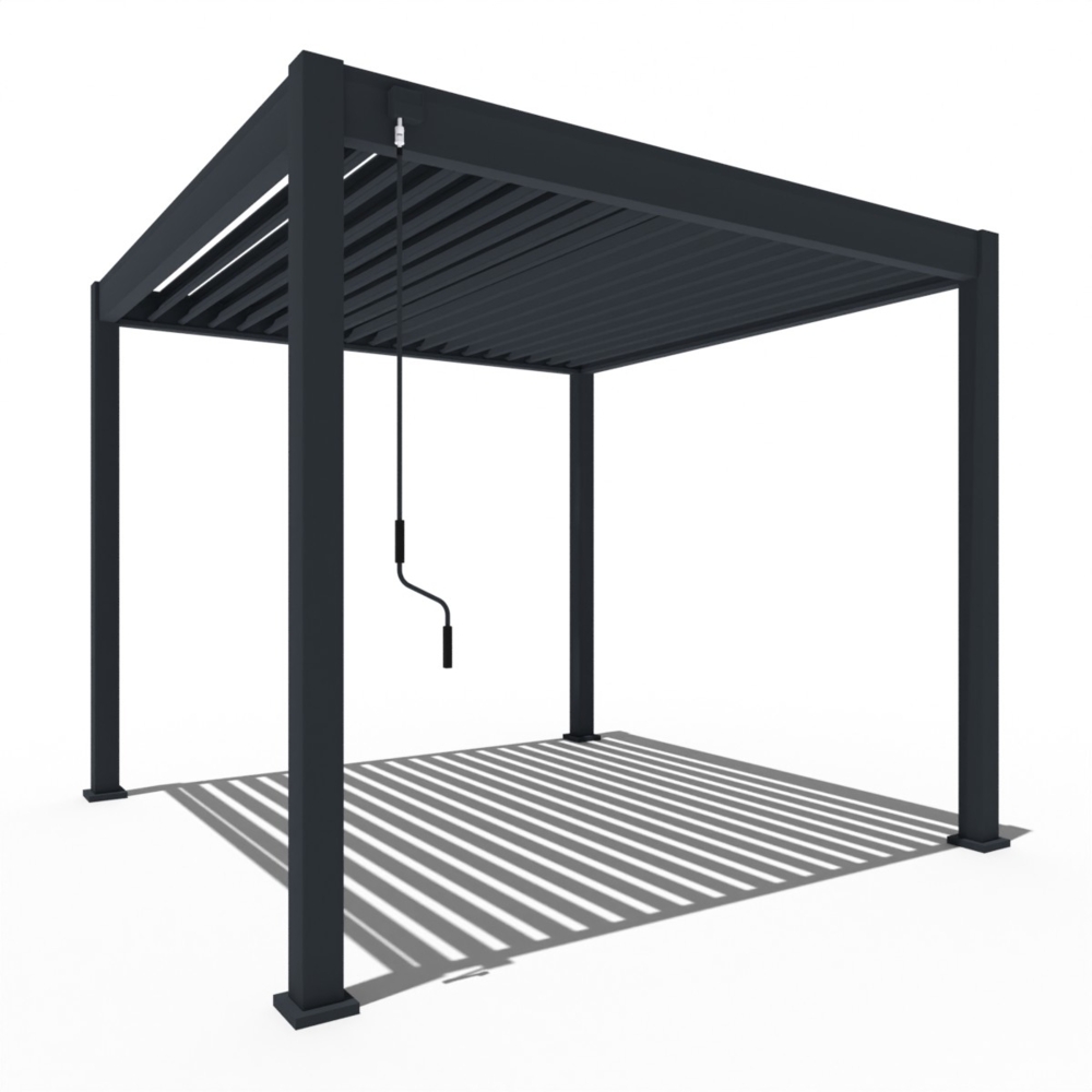 Weide Classic | Pergola Aluminium freistehend | 3 x 3 M | Lamellendach anthrazit Bild 1