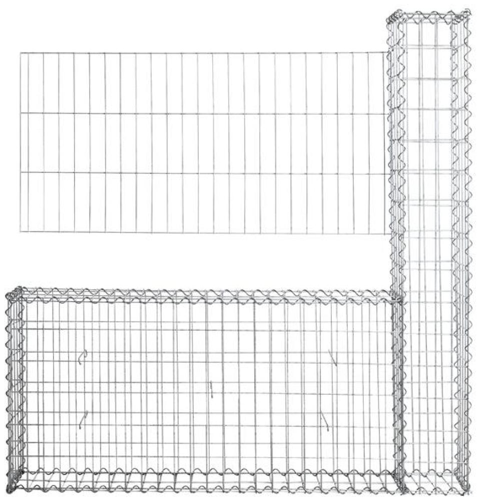 Gabionen Mauer Gartenzaun 140x150 cm Gabione Steinkorb Rankgitter Draht Gitter Bild 1