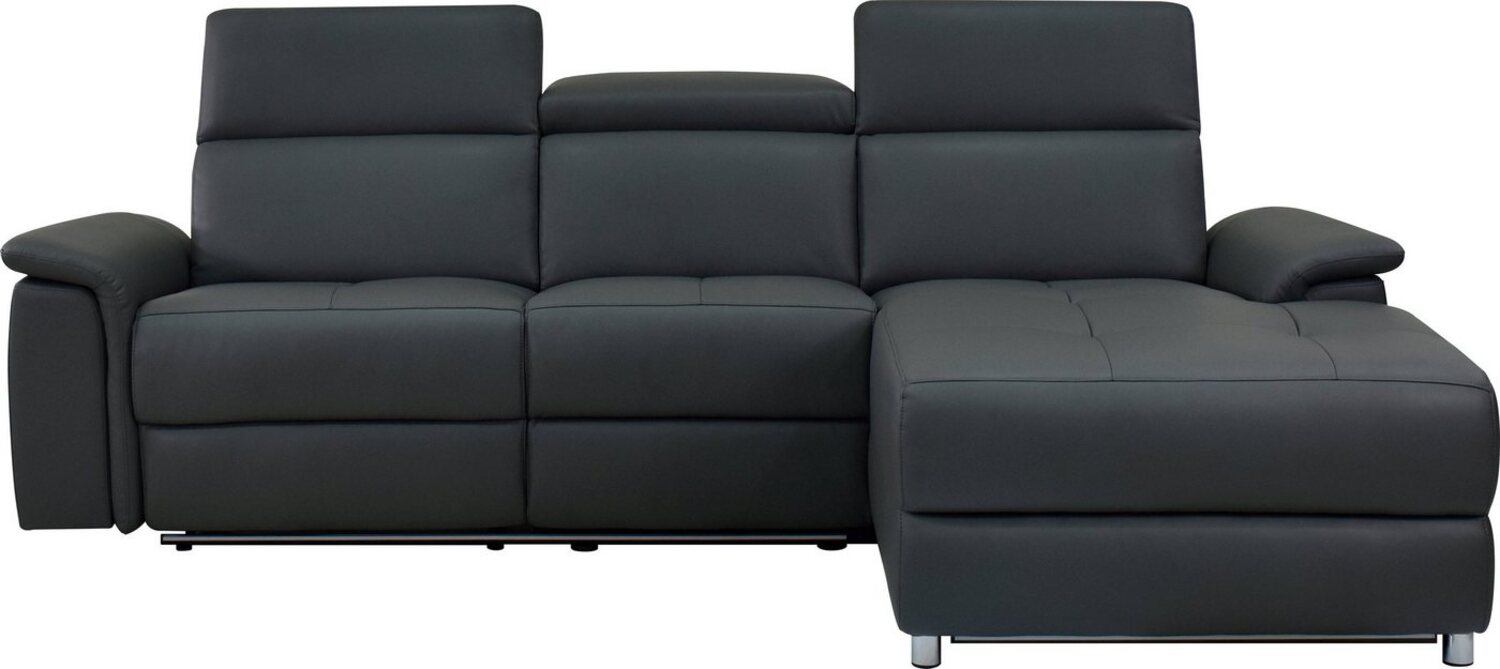 Places of Style Ecksofa Pareli, L-Form, 259cm,m. Recamiere, Echtleder, Kunstleder, Webstoff, man. o. elektr. Relaxfunktion, USB/Kopfteilverstellg u. LED Bild 1