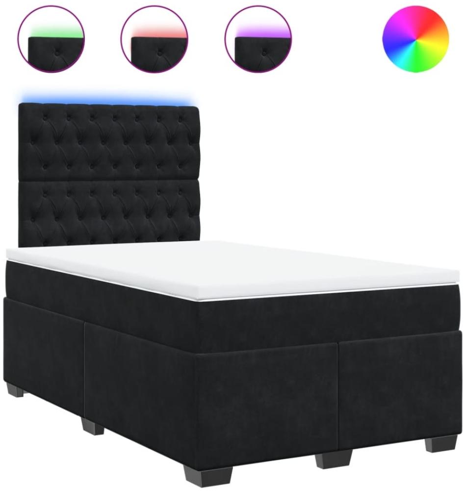 vidaXL Boxspringbett mit Matratze Schwarz 120x200 cm Samt 3293190 Bild 1