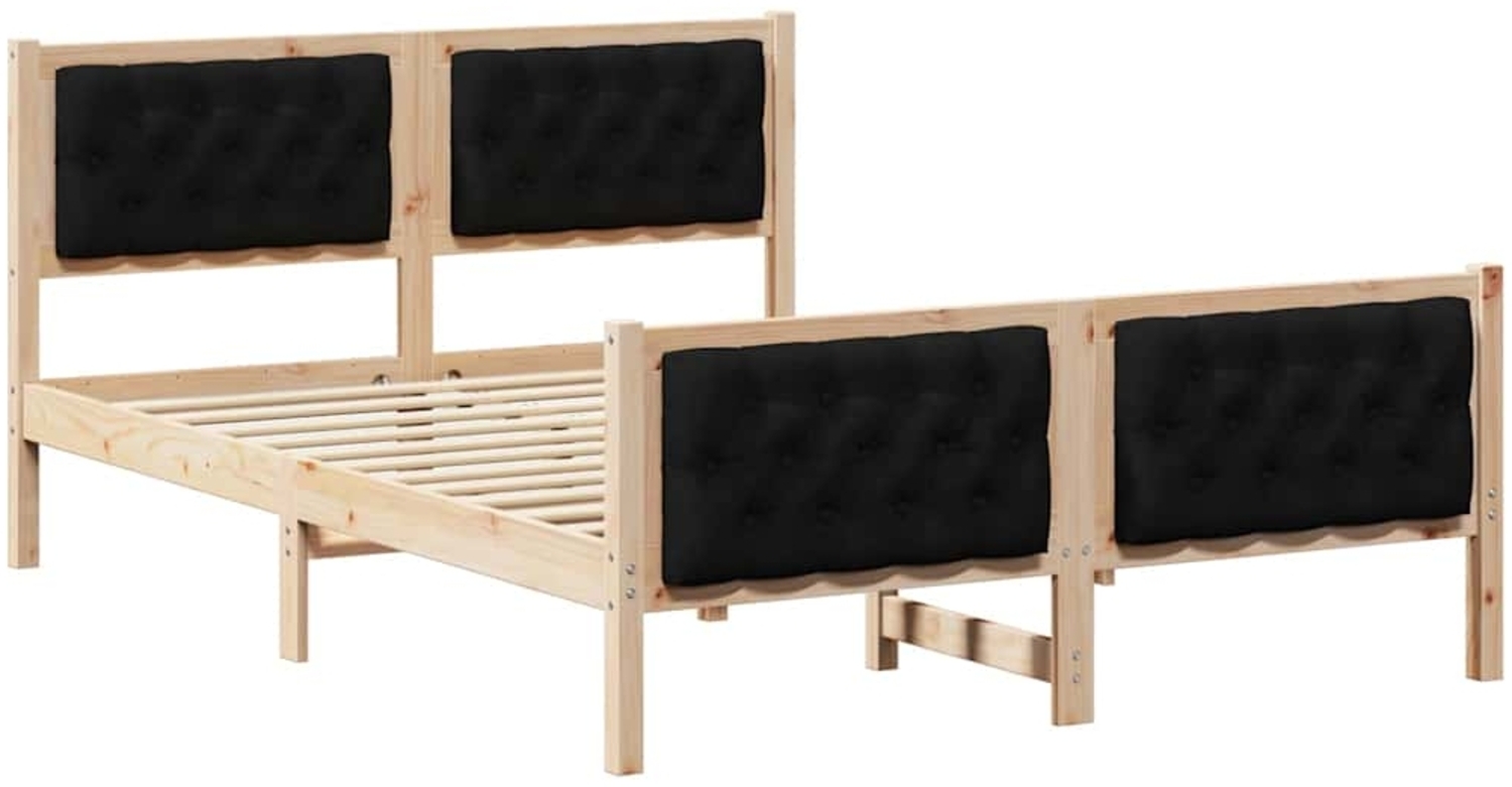 vidaXL Bettrahmen Schwarz 140 x 200 cm Massives Kiefernholz 3394290 Bild 1