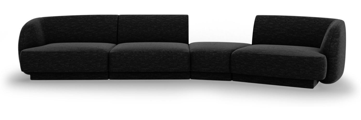 Micadoni Modulares Sofa Miley 4-Sitzer Rechts Chenille Schwarz Bild 1