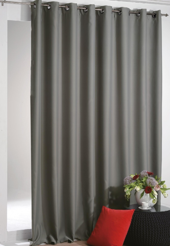 Verdunkelungsgardine mit Ösen Shadow 135 x 175 cm ( Breite x Länge ) in Anthrazit, Blackout Gardine in vielen Variationen Bild 1