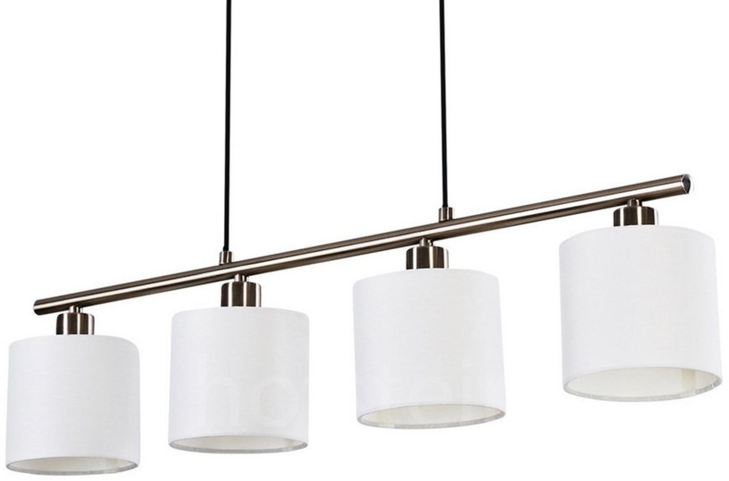 hofstein Pendelleuchte »Costa« 4-flammige Hängelampe aus Metall in Nickel matt, ohne Leuchtmittel, 3000 Kelvin, E14, Pendellampe mit Stoffschirm in weiß (verstellbar) Bild 1