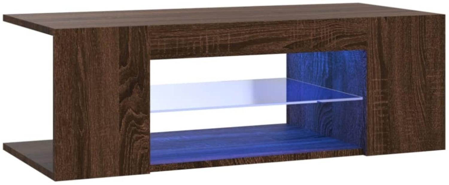 vidaXL TV-Schrank mit LED-Leuchten Braun Eichen-Optik 90x39x30 cm 822667 Bild 1