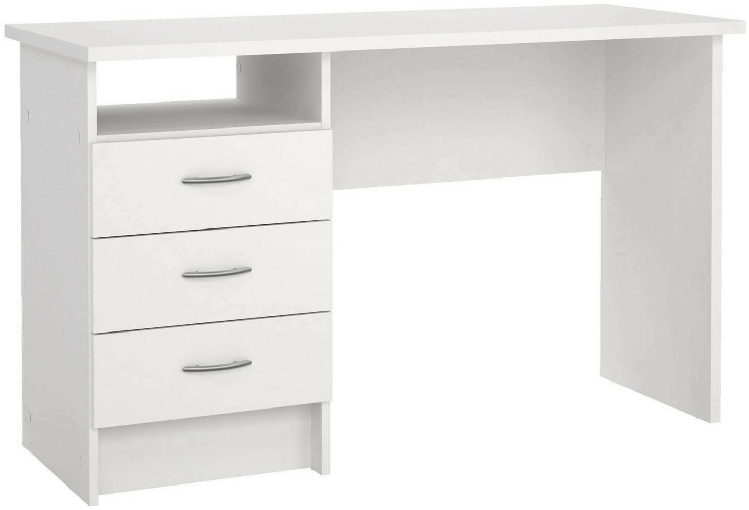 Dmora Schreibtisch Andre, Mehrzweckschreibtisch, Bürotisch für PC, Eckschreibtisch, 120x48 h72 cm, Weiß Bild 1