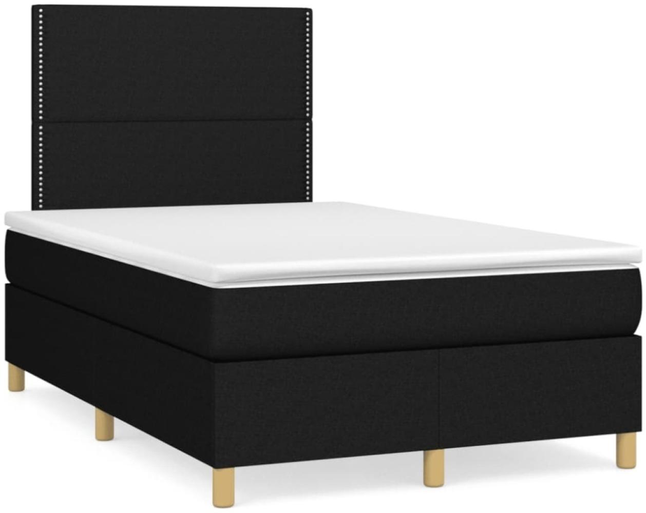 vidaXL Boxspringbett mit Matratze & LED Schwarz 120x190 cm Stoff 3270241 Bild 1