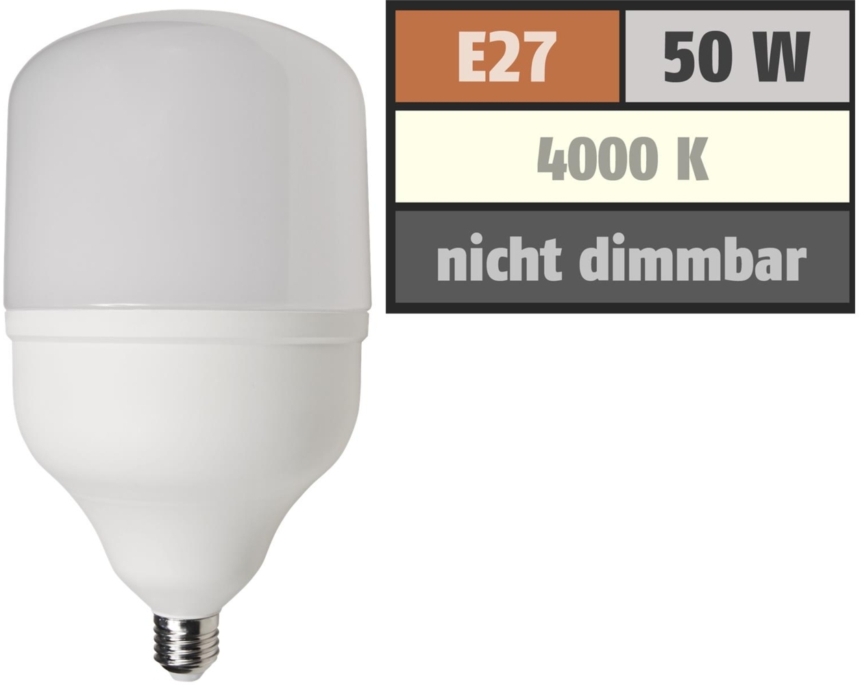LED Lampe McShine ''BIG50'' E27, 50W, 4600lm, 138x254mm, neutralweiß Bild 1