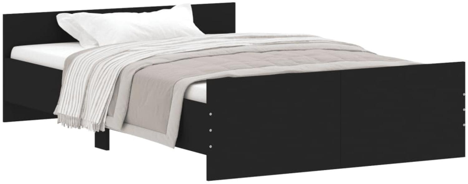 vidaXL Bettgestell mit Kopf- und Fußteil Schwarz 120x190 cm 3203776 Bild 1