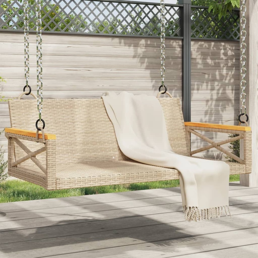 vidaXL Hängebank Beige 109x62x40 cm Poly Rattan 368154 Bild 1