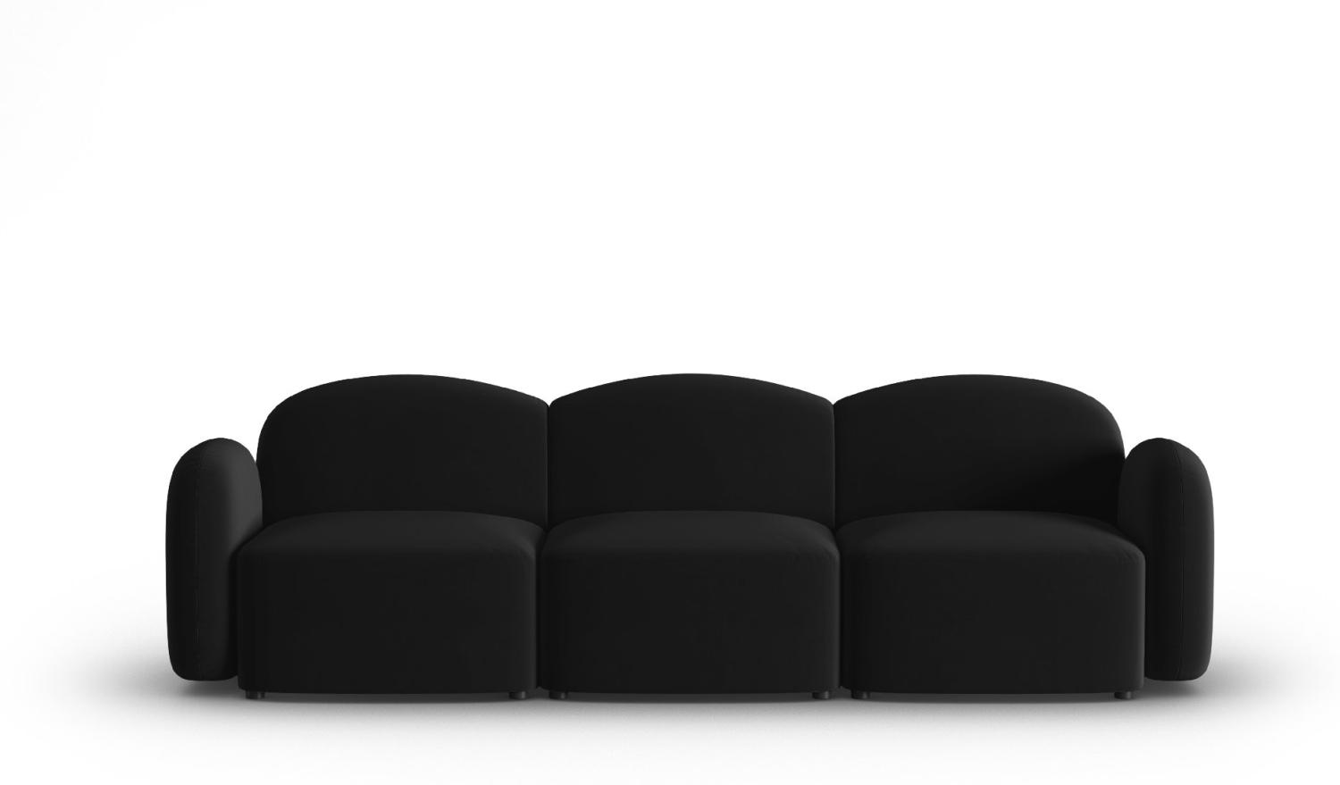 Micadoni Sofa Blair 3-Sitzer Samtstoff Schwarz Bild 1