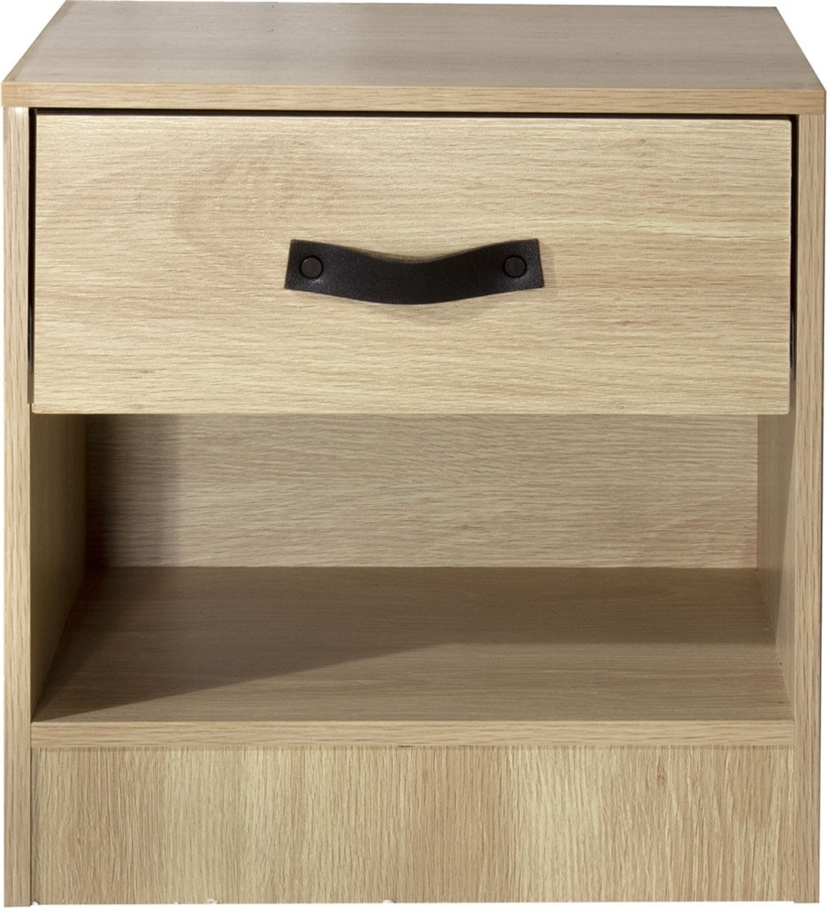 Casâme Nachttisch mit 1 Schublade und 1 Ablagefach - Helles Holz Bild 1