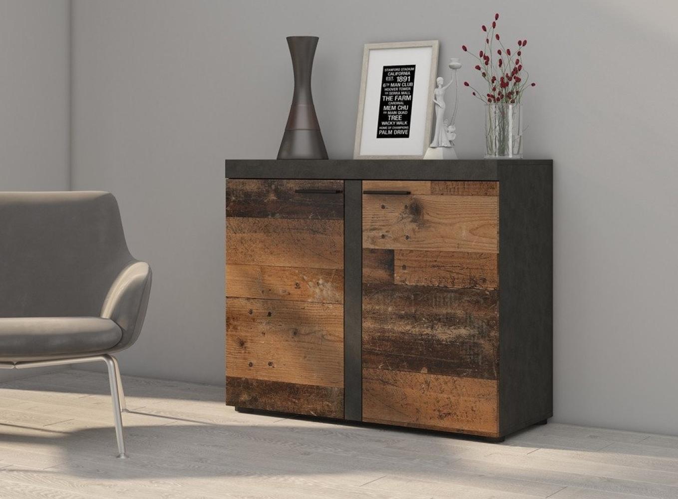 Furnix Kommode Alvor Sideboard mit 2 Türen Anrichte Kommode 97,2 cm modern, 97,2x82x40,3 cm, multifunktional & zeitlos Bild 1