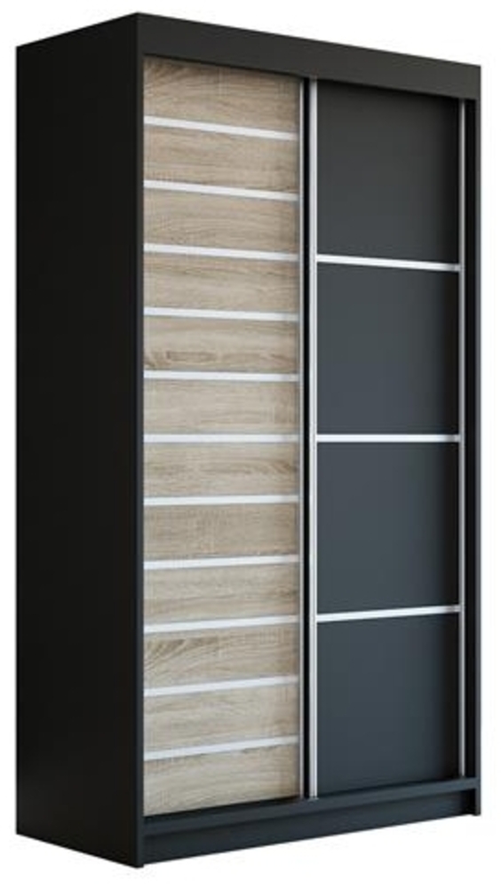 Schwebetürenschrank COLIN 2-türig Schrank 120 cm Farbe: Schwarz , sonoma Bild 1
