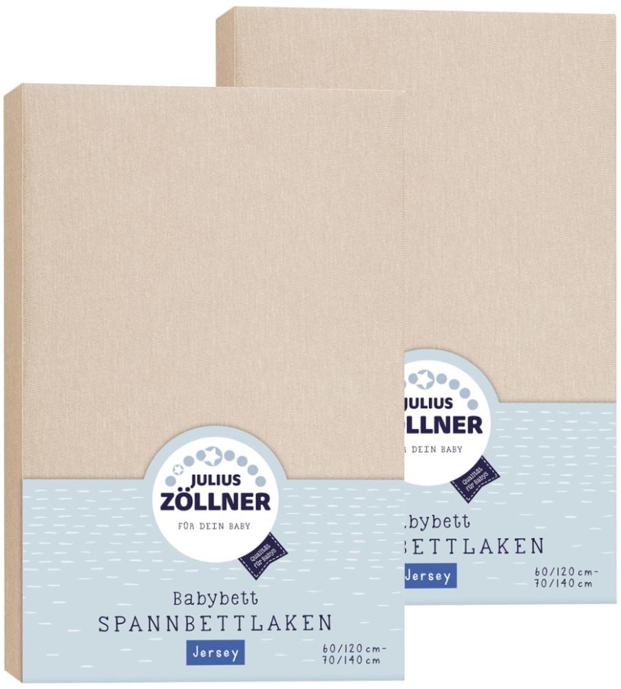 Julius Zöllner Spannbetttuch Jersey 70x140 / 60x120 Sand Doppelpack Bild 1