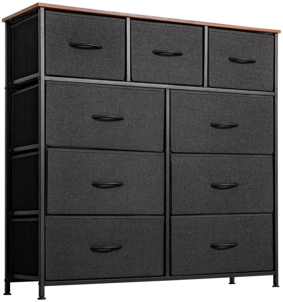 Yorbay Kommode Stoff-Kommode mit 9 Schubladen, Stoffschublade,Aufbewahrung Schrank, 100 x 30 x 100 cm Bild 1