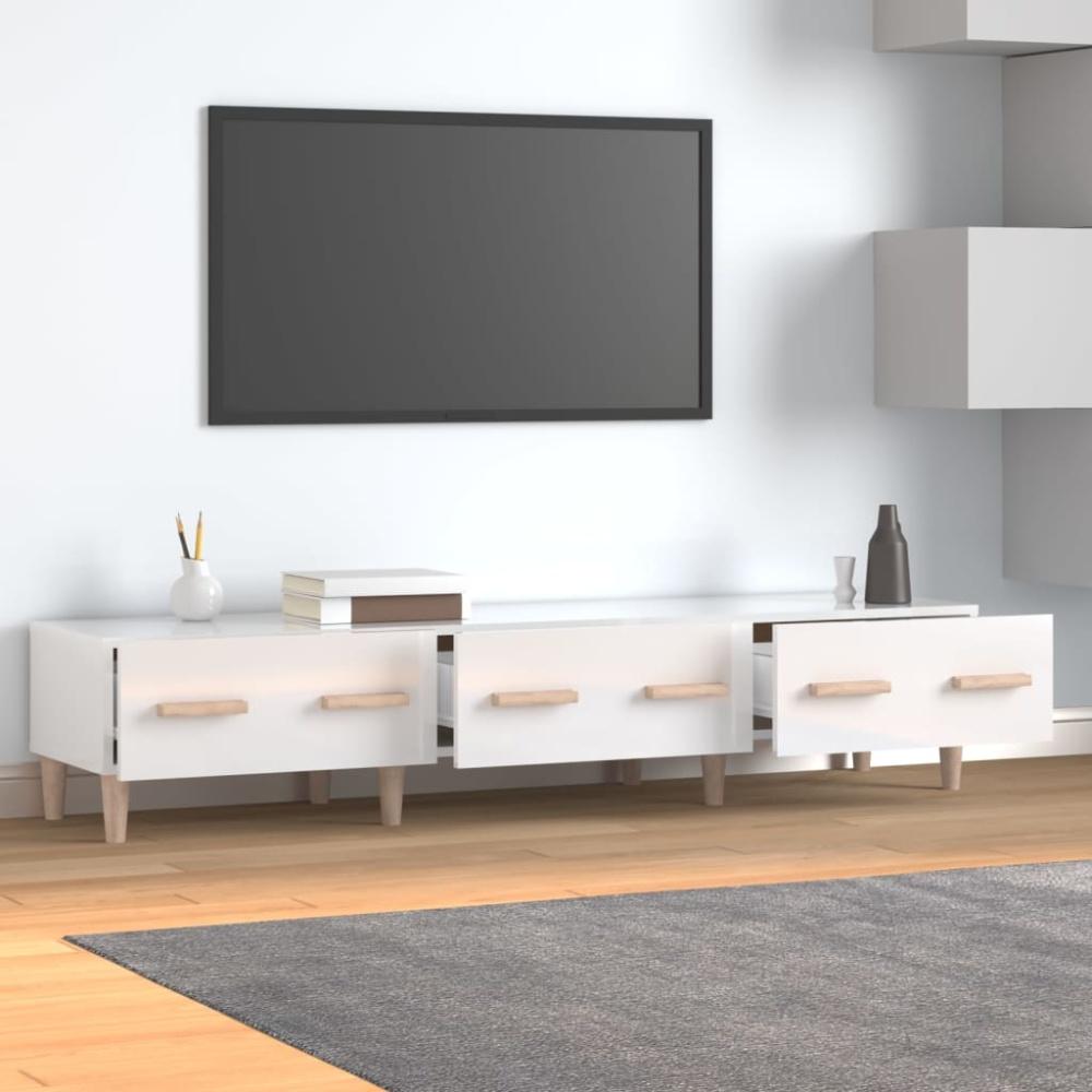 vidaXL TV-Schrank Hochglanz-Weiß 150x34,5x30 cm Holzwerkstoff 812642 Bild 1