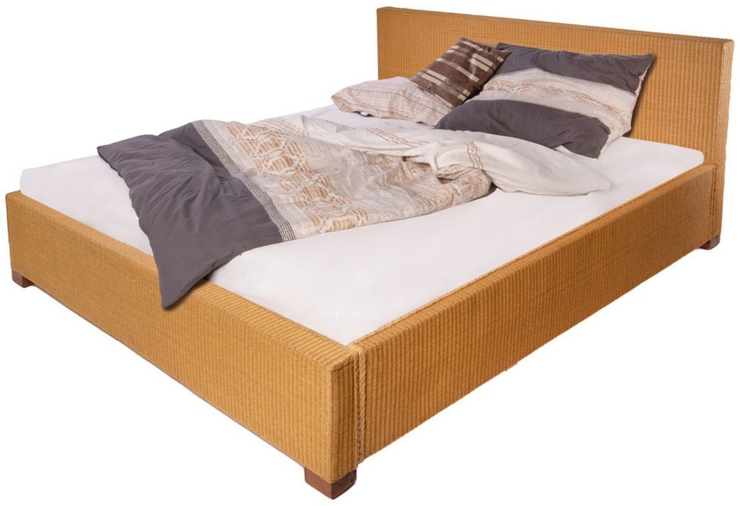 SAM® Massivholzbett Ariana, Doppelbett aus geflochtenem Loom, sehr robust, Handfertigung Bild 1