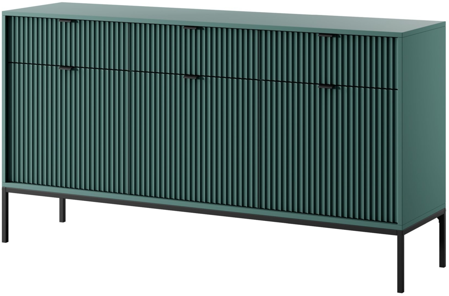 Selsey 'Vellore' Sideboard 3-türig, grün mit schwarzem Gestell, ca. 83 x 154 x 39 cm Bild 1