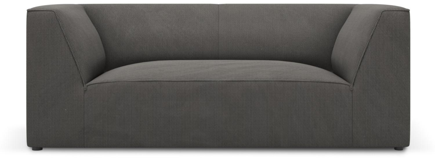 Micadoni 2-Sitzer Sofa Ruby | Bezug Dark Grey | Beinfarbe Black Plastic Bild 1