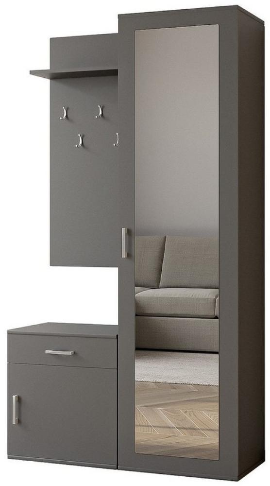 Beautysofa Kompaktgarderobe PAULA, mit Spiegel, Schuhschrank, 5 Kleiderhacken, Farbvarianten Bild 1