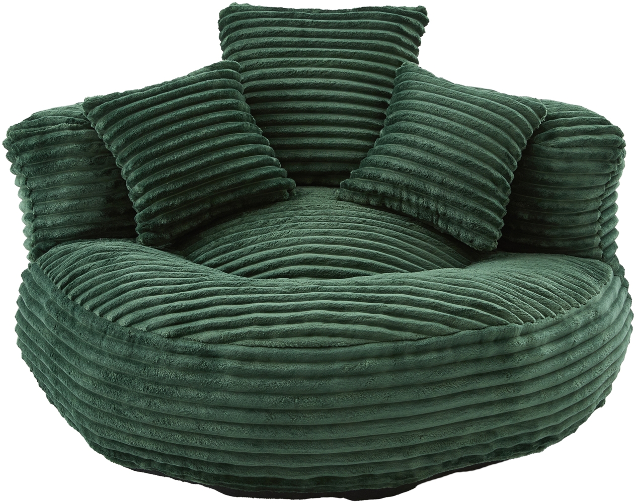 LVHOM XXL Sitzsack Cord mit 3 Kissen, Lazy Sofa Kuschelig & Atmungsaktiv, Memory Foam Split, 108x108x52cm Bild 1