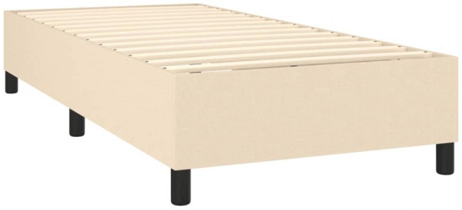 vidaXL Boxspringbett mit Matratze Creme 90x200 cm Stoff, Härtegrad: H2 [3131486] Bild 1