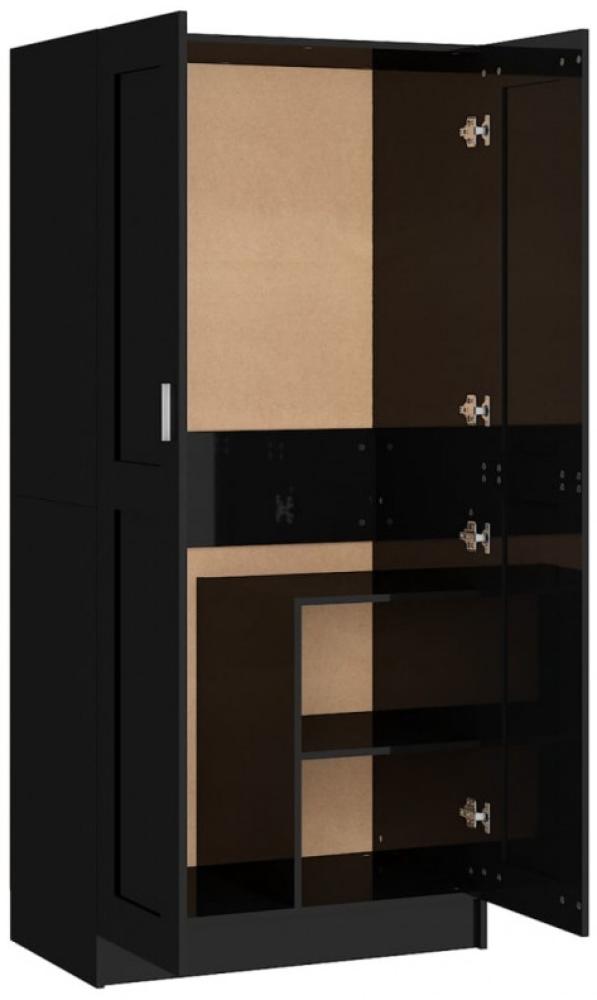 vidaXL Kleiderschrank Hochglanz-Schwarz 82,5 x 51,5 x 180 cm Spanplatte Bild 1