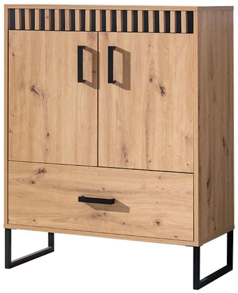 Kommode Anrichte Lamelix 80x40x102cm Artisan Eiche 2-türig Bild 1