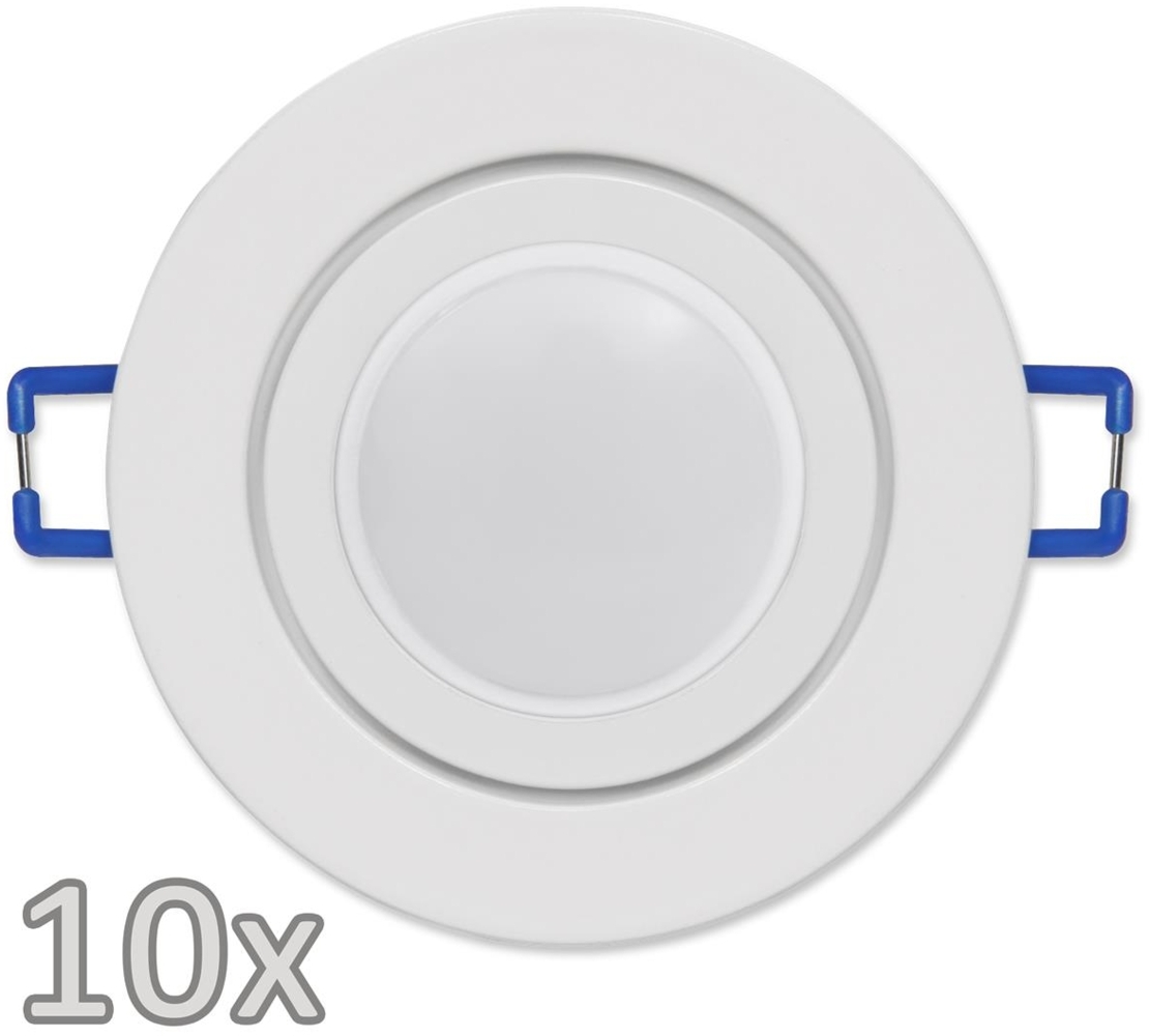 Einbauleuchten-Set McShine, 10xRahmen, 10xLED-Modul, 5W, 440lm, 230V, weiß, IP44 Bild 1