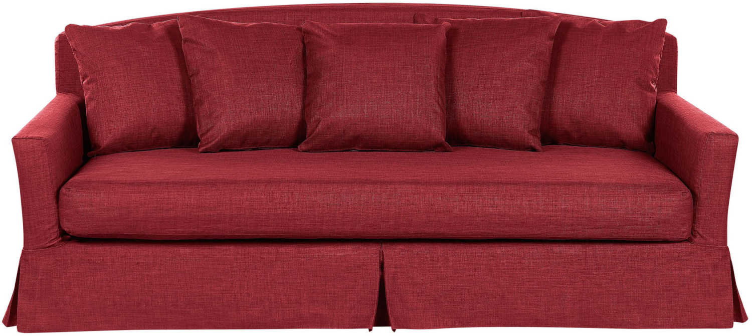 3-Sitzer Polstersofa abnehmbarer Bezug rot GILJA Bild 1