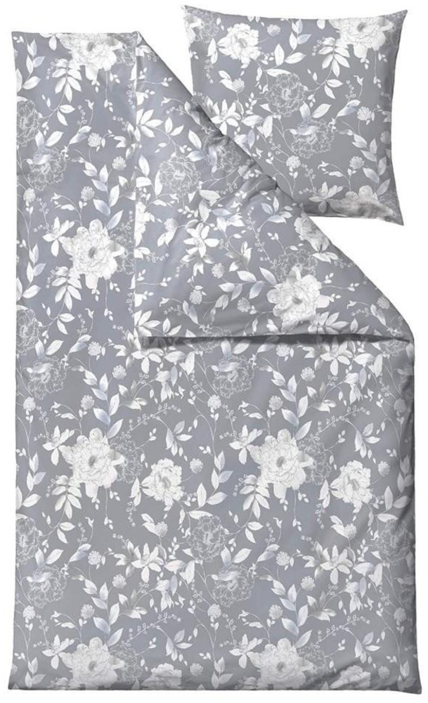 Södahl Bettwäsche Garden Bloom, Satin, 2 teilig, 135x200cm, skandinavischer Blumenlook, Satin Bild 1