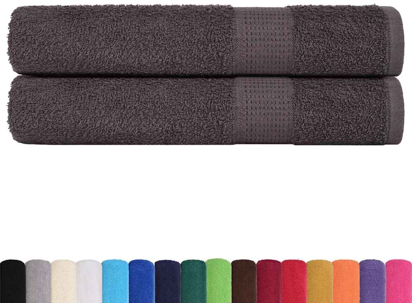 vidaXL Handtücher 2 Stk. Anthrazit 100x200 cm 360 g/m² 100% Baumwolle 136697 Bild 1
