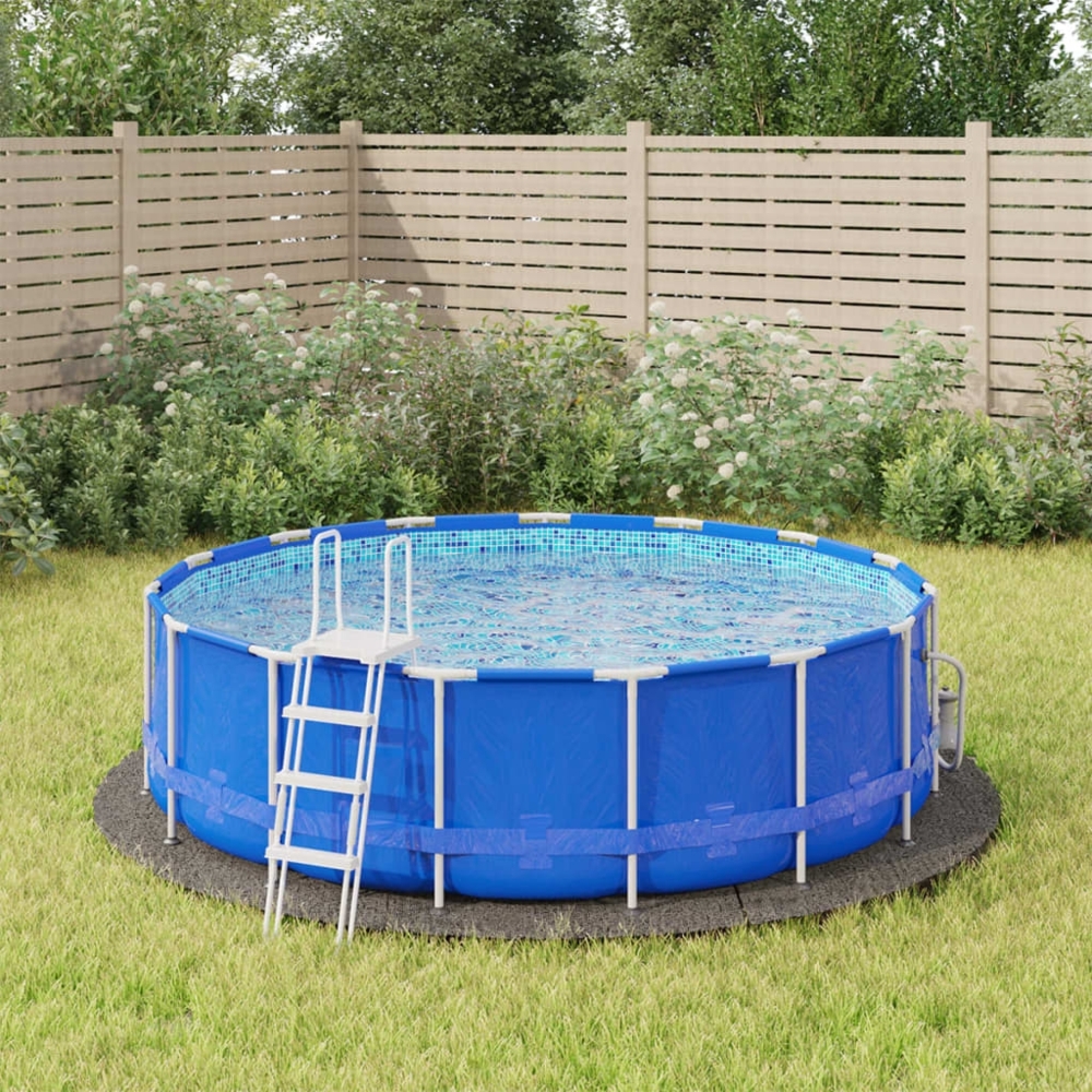 vidaXL Pool-Bodentuch Hellgrau Ø366 cm Polyester Geotextil 94225 Bild 1