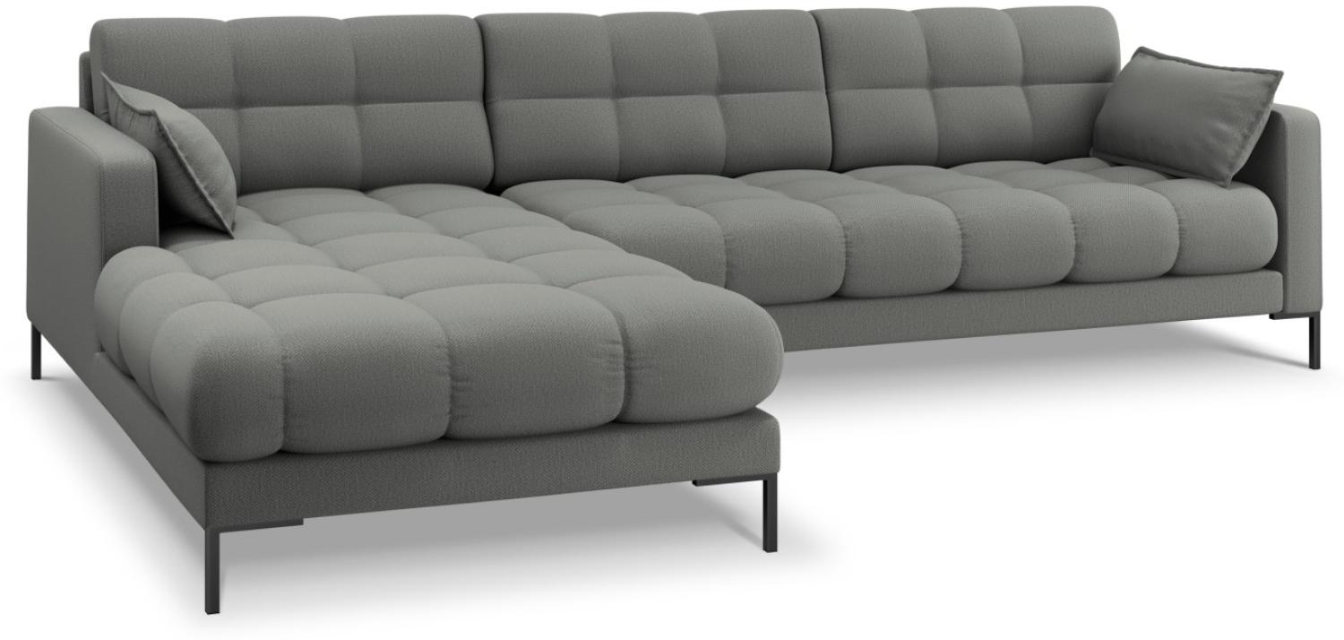 Micadoni 5-Sitzer Ecke links Sofa Mamaia | Bezug Grey | Beinfarbe Black Metal Bild 1