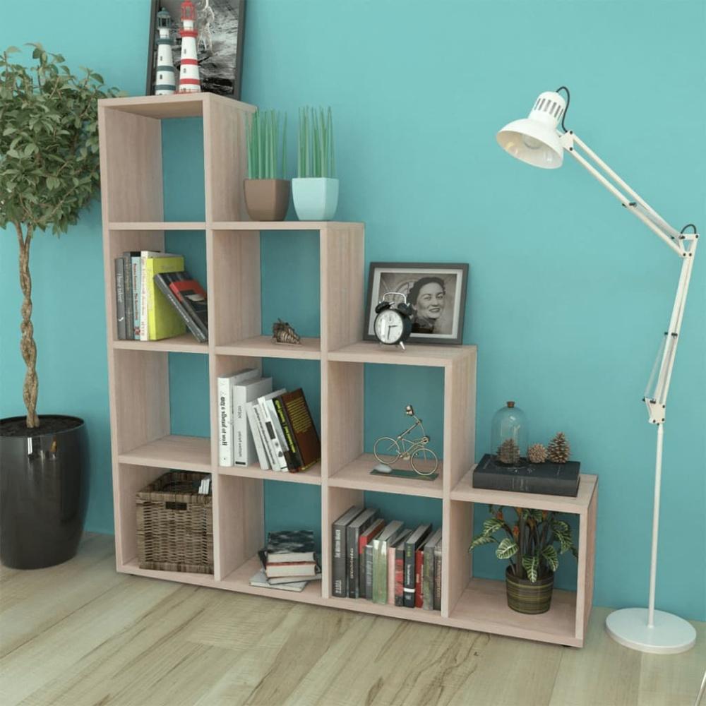 vidaXL Treppenregal Bücherregal 142 cm Eiche 242551 Bild 1