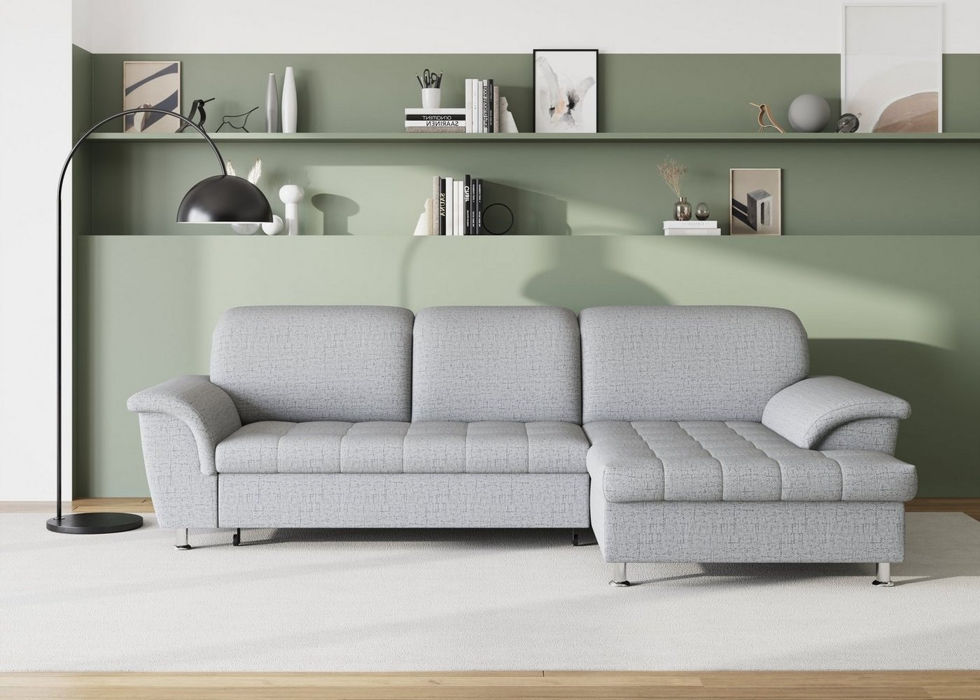 DOMO collection Ecksofa Franzi Steppung im Sitzbereich B7T/H: 278/162/80 cm, L-Form, wahlweise mit Bettfunktion, Bettkasten und Kopfteilverstellung Bild 1