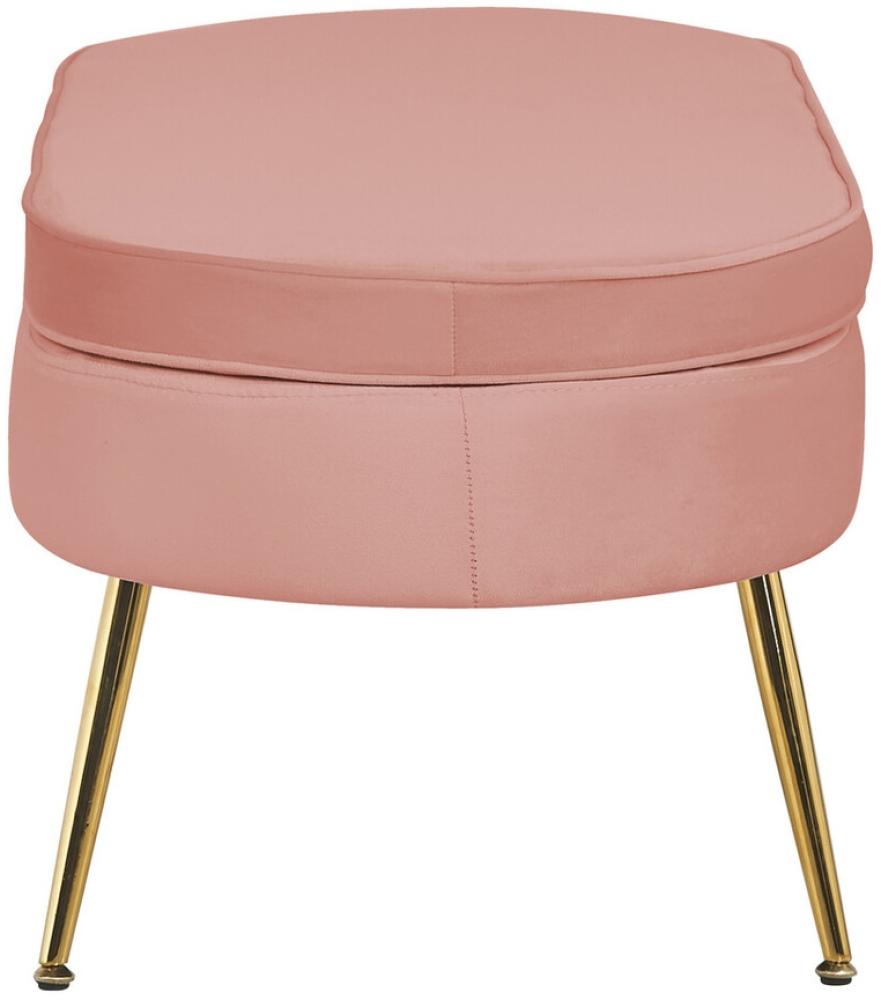 Sitzpouf Oval Samt Rosa 99x44x40 cm Bild 1