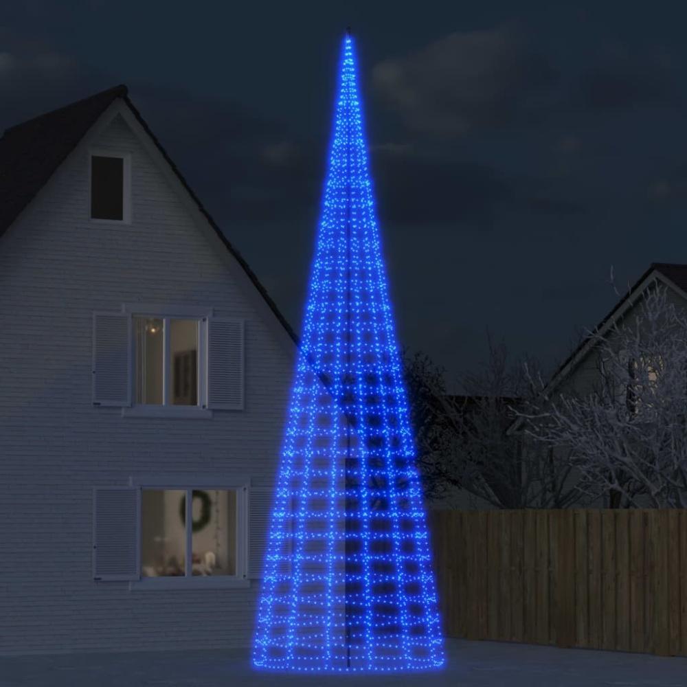 vidaXL LED-Weihnachtsbaum für Fahnenmast 3000 LEDs Blau 800 cm 358123 Bild 1