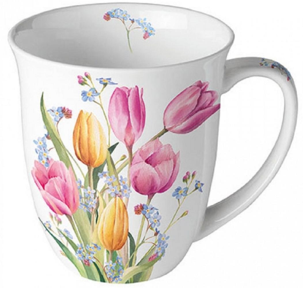 Ambiente Luxury Paper Products Tasse Porzellan Becher Tulpenstrauß Blumen, Pflanzen Mug Tulips Kollekion, Tasse - Tee/Kaffee - Ideal Als Geschenk Bild 1