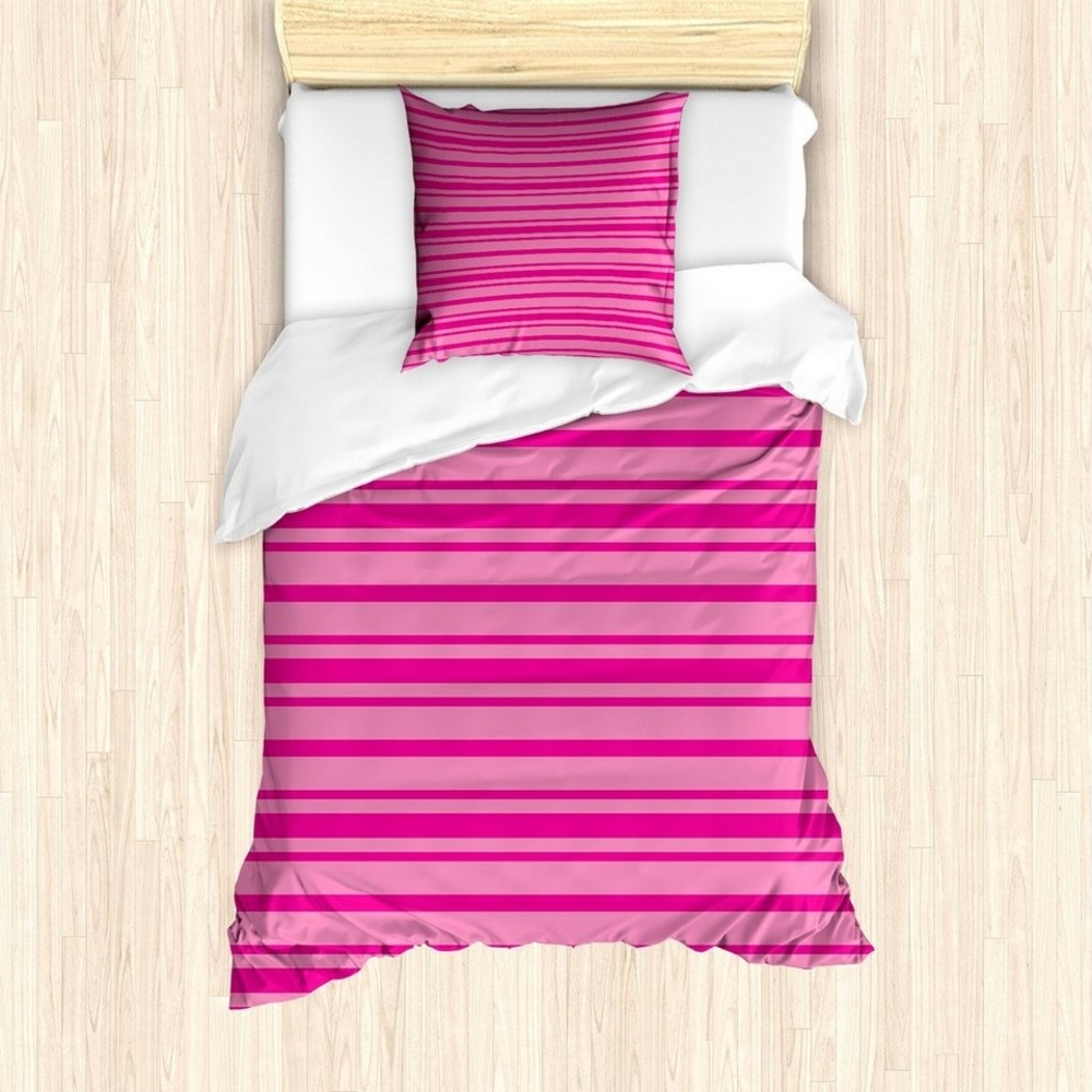 Abakuhaus Bettwäsche Milbensicher Allergiker geeignet mit Kissenbezug, Microfaser, Hot Pink Stripes Geometrische Bild 1