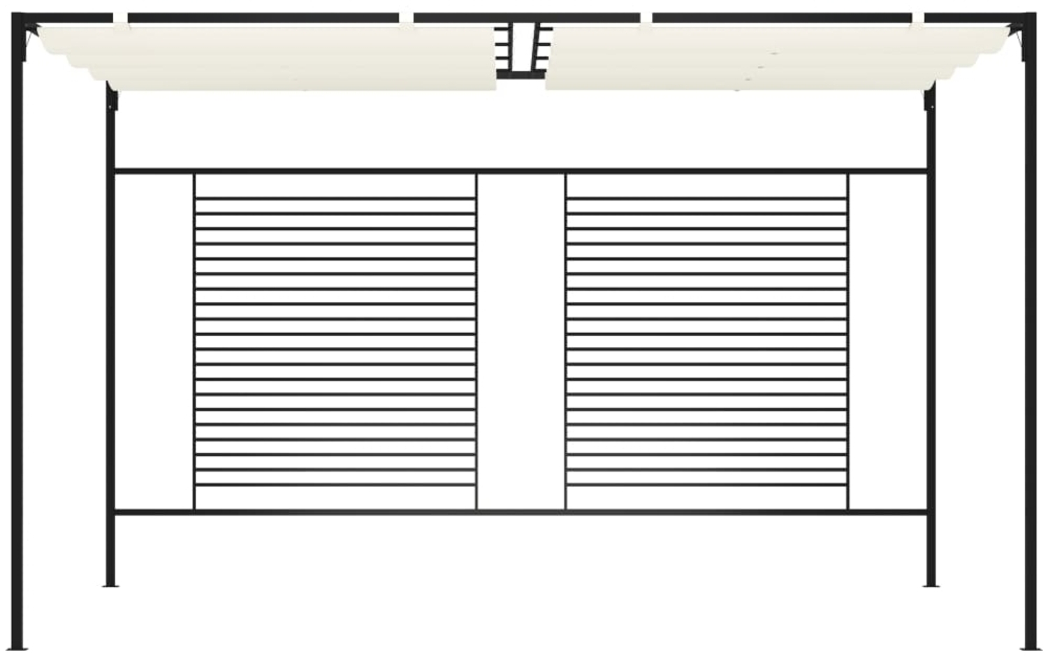 Pavillon mit Ausziehbarem Dach, 180 g/m², Eisen/Polyester Cremeweiß, 4 x 3 x 2,3 m Bild 1