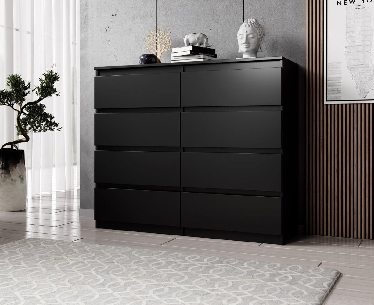 Furnix Kommode Francessa Sideboard mit 8 Schubladen 120 cm für Schlafzimmer Auswahl, BxHxT: 119,8 x 98,5 x 37 cm, pflegeleichte Oberflächen Bild 1