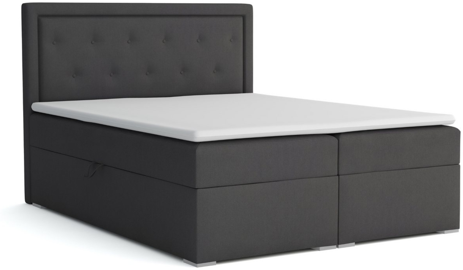 Deine Möbel 24 Boxspringbett PABLO Boxspring Komplettbett Polsterbett Bonellfederkernmatratzen H3 (Beige Creme Grau Hellgrau Anthrazit Schwarz, 120x200 140x200 160x200 180x200 200x200 Komplettbett Boxspring), inkl. Topper aus Kaltschaum inkl. Matratzen... Bild 1