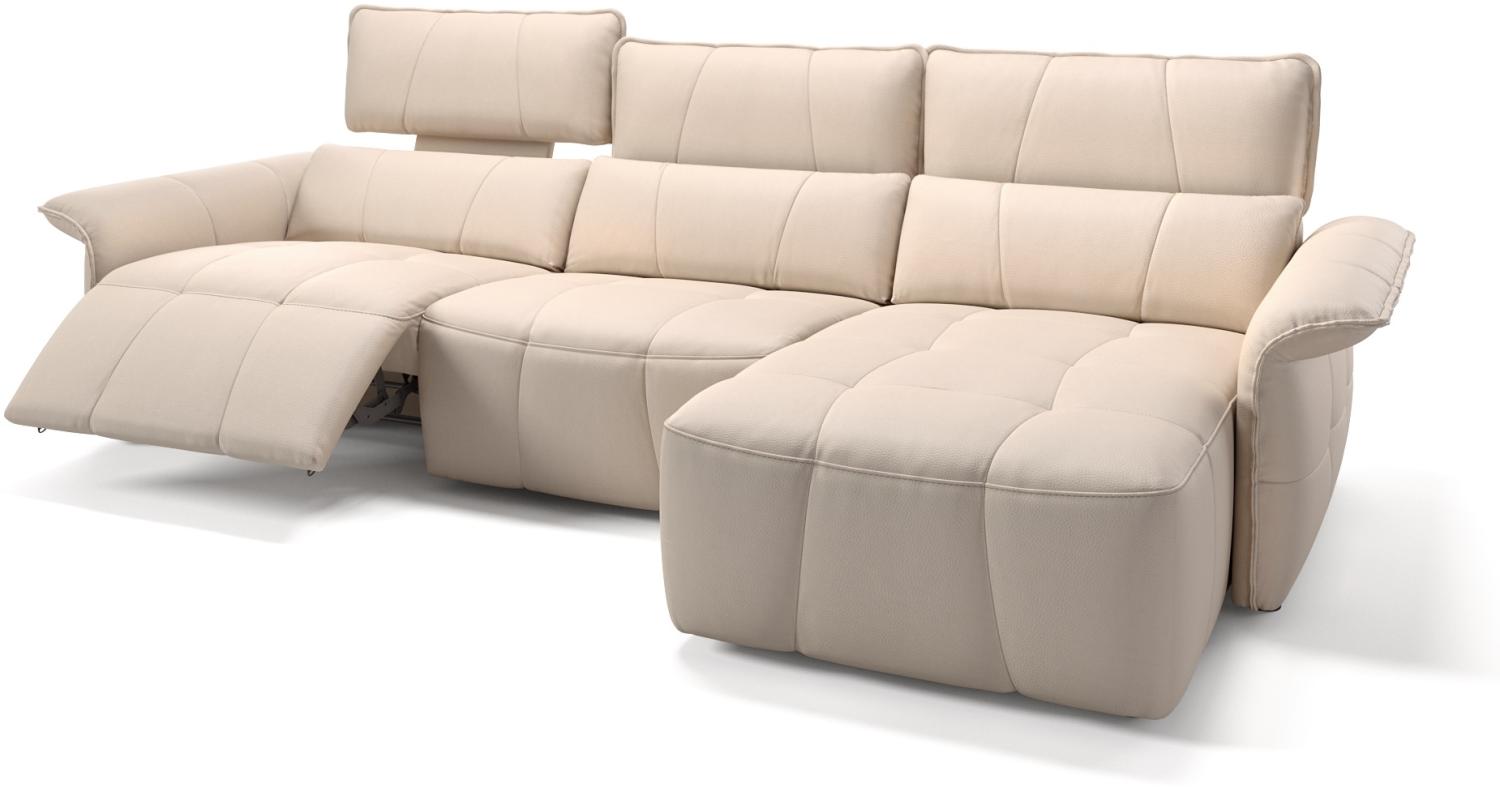 Sofanella Ecksofa ADRIA Ledersofa Eckcouch Echtleder in Creme Bild 1