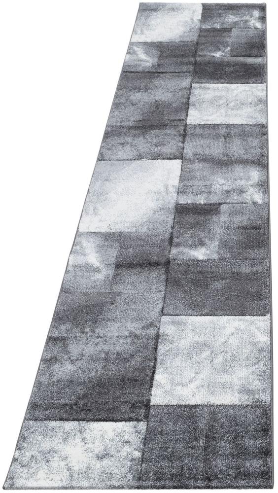 Kurzflor Teppich Hara Läufer - 80x300 cm - Grau Bild 1