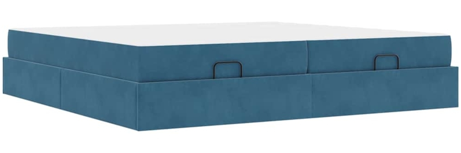 vidaXL Bettgestell Blau 200 x 200 cm Samt 3399586 Bild 1