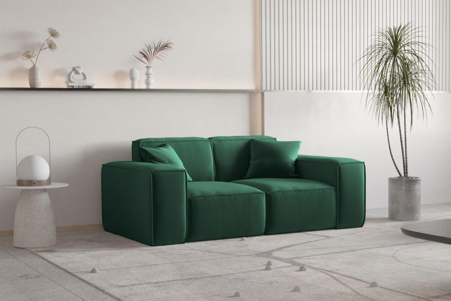 Sofa Designersofa CELES PREMIUM 2-Sitzer in Stoff Opera Velvet Grün Bild 1