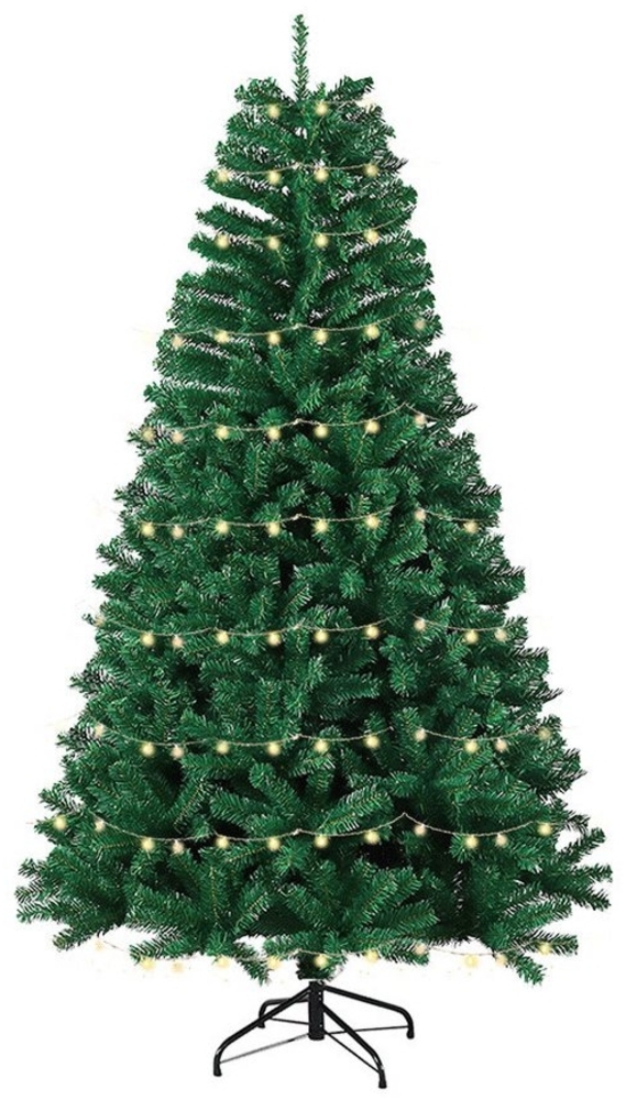 JEOBEST Künstlicher Weihnachtsbaum Christbaum mit 450/750 dichten PVC-Spitzen, Grün, Künstlicher Tannenbaum - Dichte & Flauschige, mit Metallständer Bild 1