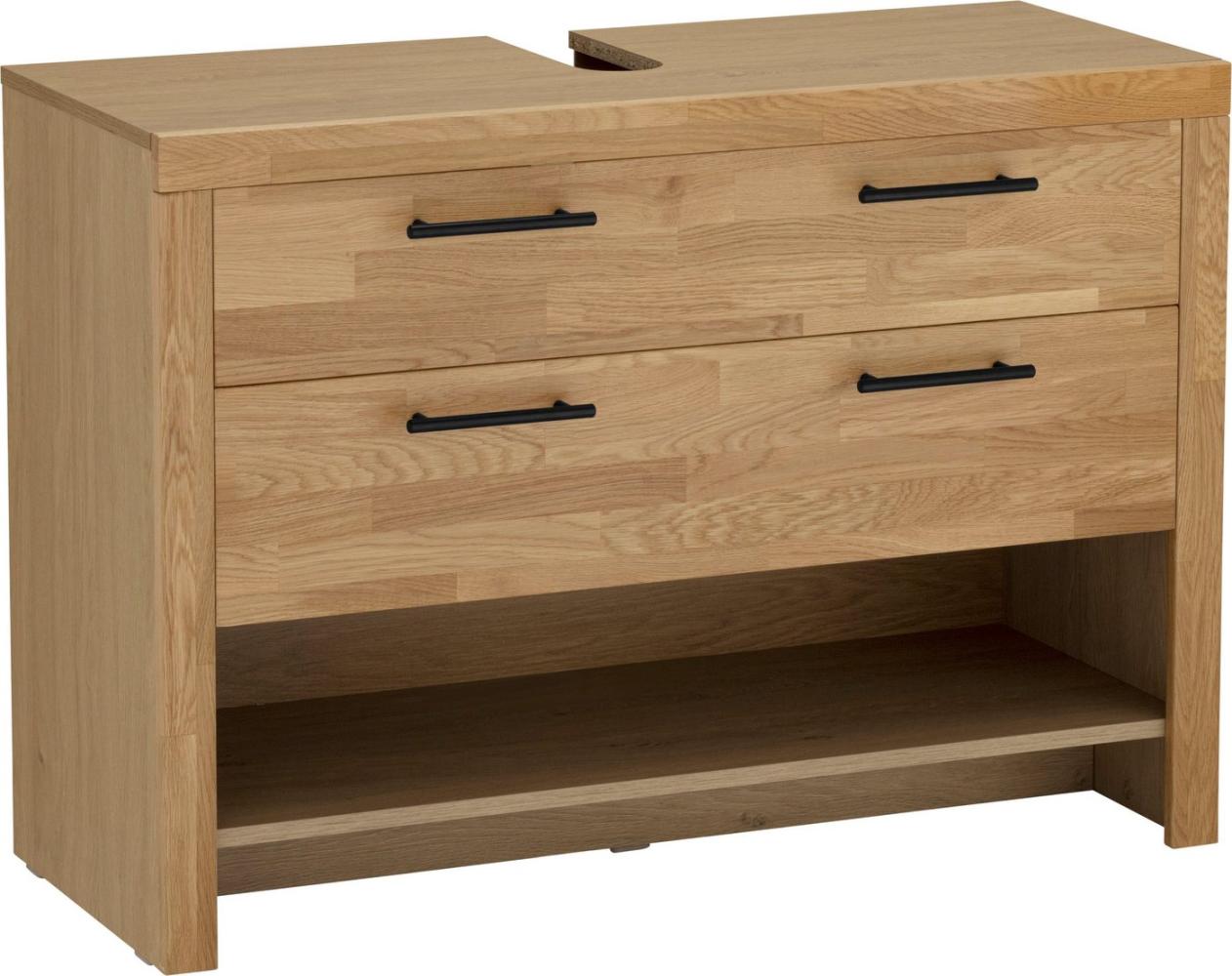 Home affaire Waschbeckenunterschrank Satori Breite 100 cm, Fronten & Rahmen aus Eiche, Klappe und Schublade Bild 1